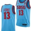 Jaedon LeDee Jersey #13 San Diego State Aztecs College Basketball Blue Alternate