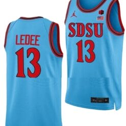 Jaedon LeDee Jersey #13 San Diego State Aztecs College Basketball Blue Alternate