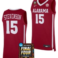 Jarin Stevenson Jersey #15 Alabama Crimson Tide 2024 NCAA March Madness Final Four Basketball Crimson