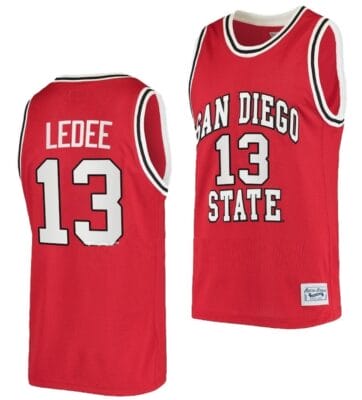 Jaedon LeDee Jersey #13 San Diego State Aztecs College Basketball Red Retro