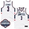 Jaylin Stewart Jersey #3 UConn Huskies 2024 NCAA Basketball National Champions White