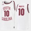Justin Minaya Jersey #10 South Carolina Gamecocks College Basketball White Replica