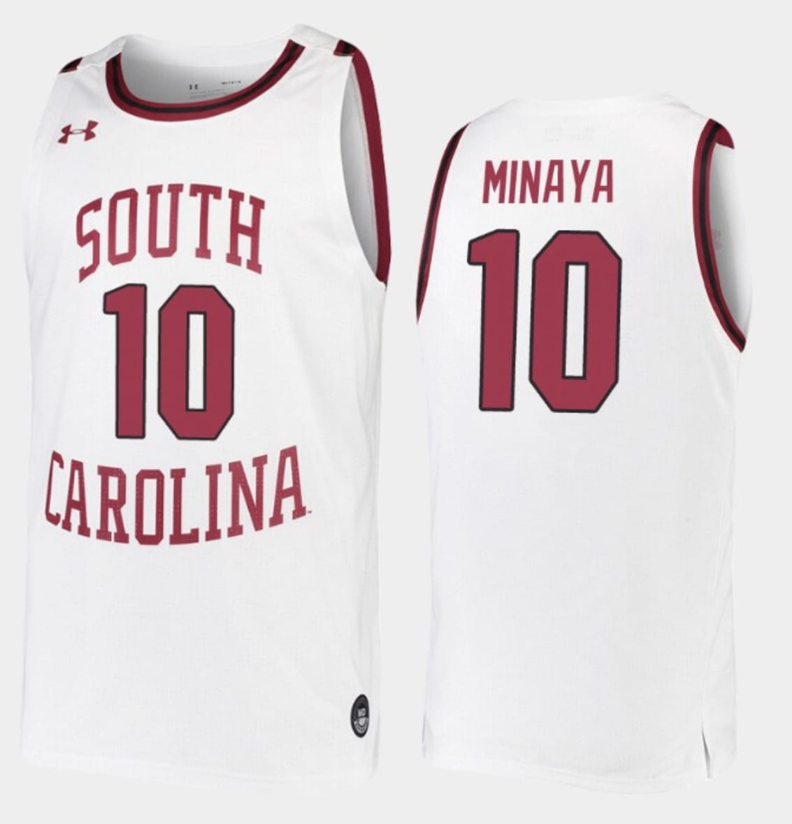 Justin Minaya Jersey #10 South Carolina Gamecocks College Basketball White Replica