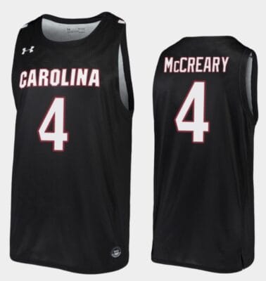 Jalyn McCreary Jersey #4 South Carolina Gamecocks College Basketball Black Replica