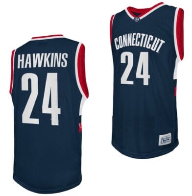 Jordan Hawkins Jersey #24 UConn Huskies College Basketball Navy Retro