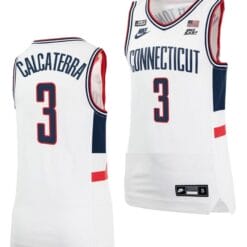 Joey Calcaterra Jersey UConn Huskies College Basketball Alumni White #3