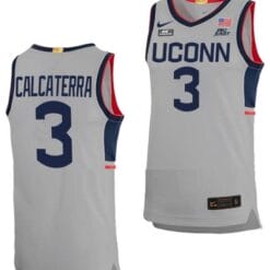 Joey Calcaterra Jersey UConn Huskies College Basketball Limited Gray #3