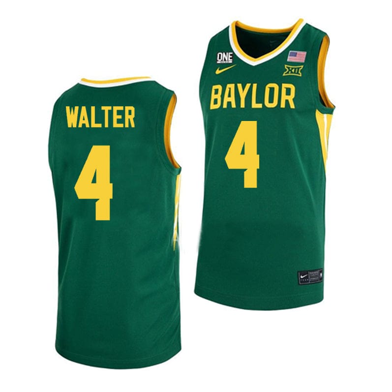 Ja’Kobe Walter Jersey #4 Baylor Bears College Basketball Green
