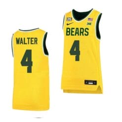 Ja’Kobe Walter Jersey #4 Baylor Bears College Basketball Yellow