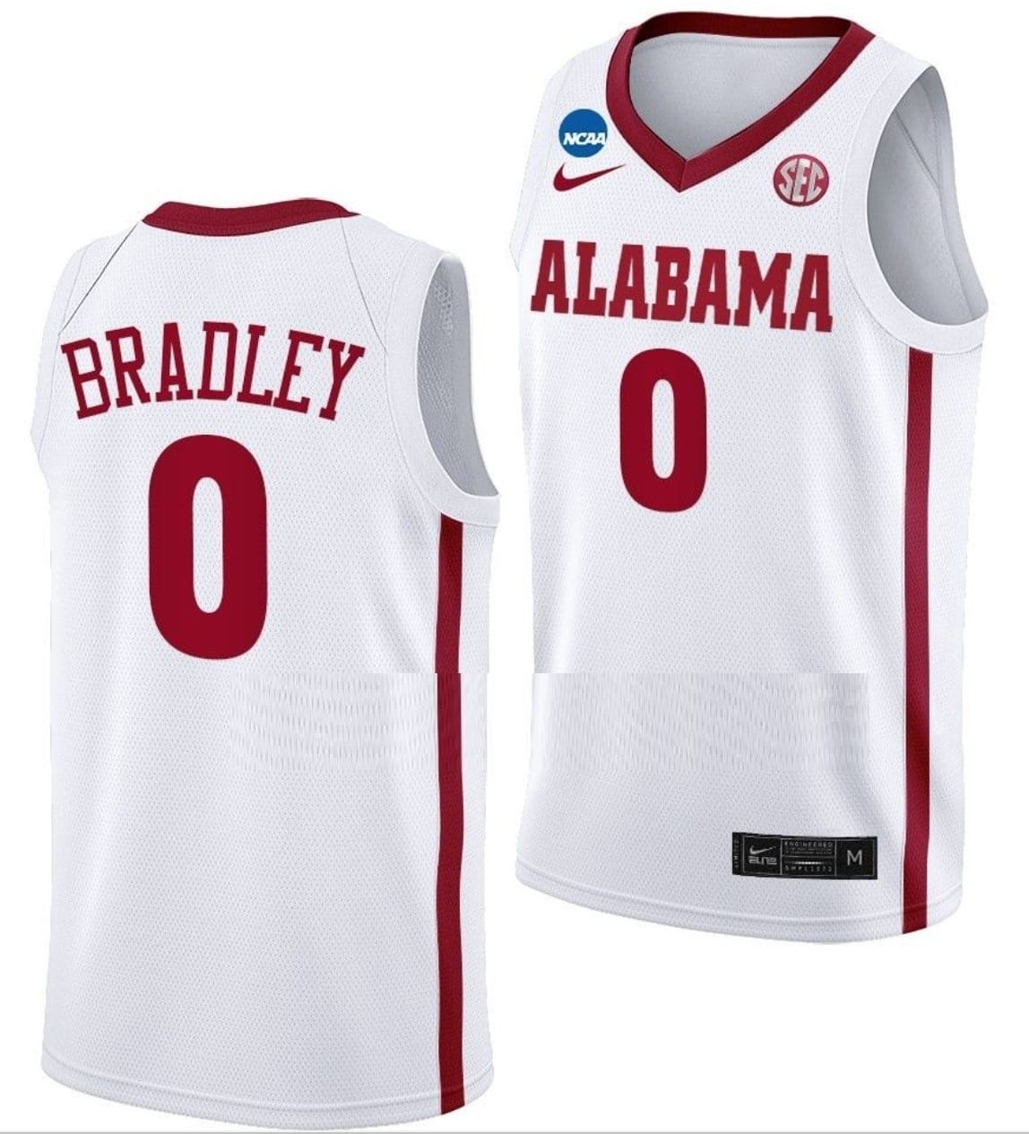 Jaden Bradley Jersey #0 Alabama Crimson Tide College Basketball 2023 NCAA March Madness White