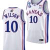 Jalen Wilson Jersey #10 Kansas Jayhawks College Basketball 2023 NCAA March Madness White