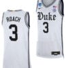 Jeremy Roach Jersey #3 Duke Blue Devil College Basketball 2023 NCAA March Madness White