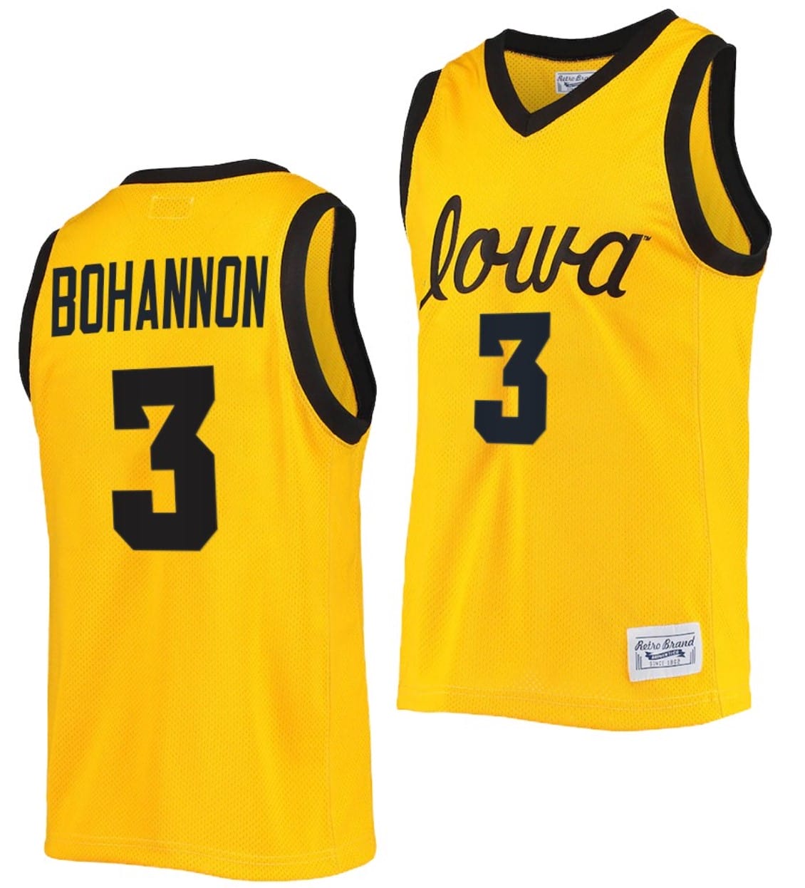 Jordan Bohannon Jersey Iowa Hawkeyes College Basketball Classic Gold #3