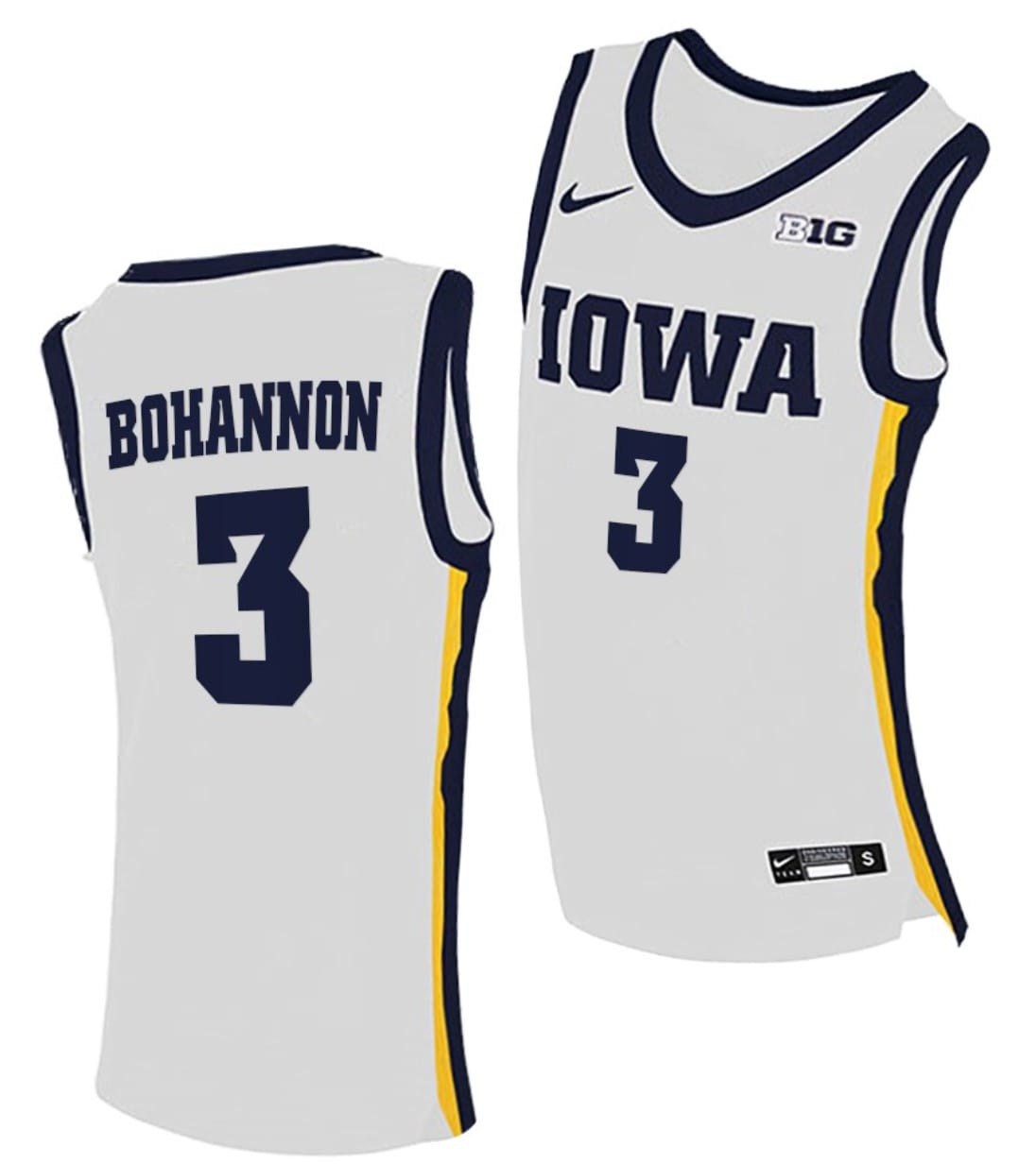 Jordan Bohannon Jersey Iowa Hawkeyes College Basketball White #3