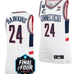 Jordan Hawkins Jersey #24 UConn Huskies 2023 NCAA National Championship March Madness White