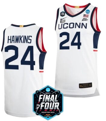Jordan Hawkins Jersey UConn Huskies College Basketball 2023 NCAA Final Four White #24