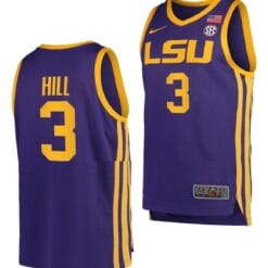 Justice Hill Jersey LSU Tigers College Basketball Purple #3