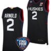 KK Arnold Jersey #2 UConn Huskies Basketball 2024 NCAA March Madness Final Four Black
