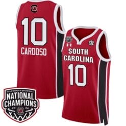 Kamilla Cardoso Jersey #10 South Carolina Gamecocks Basketball 2024 National Champions All Stitched Red