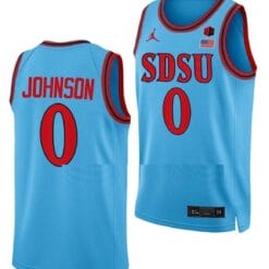 Keshad Johnson Jersey #0 San Diego State Aztecs College Basketball Blue Alternate