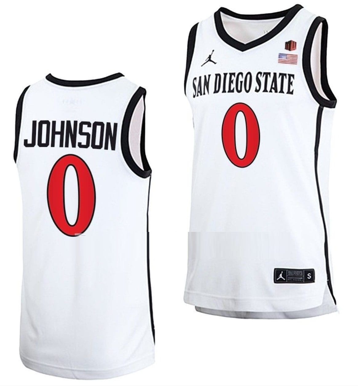 Keshad Johnson Jersey #0 San Diego State Aztecs College Basketball Home White