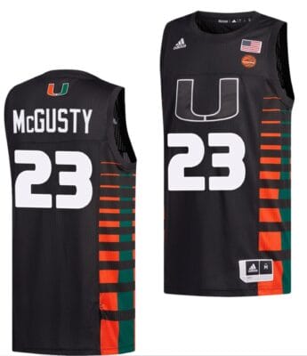 Kameron McGusty Jersey Miami Hurricanes College Basketball Black #23