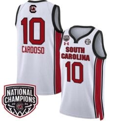 Kamilla Cardoso Jersey #10 South Carolina Gamecocks Basketball 2024 National Champions All Stitched White