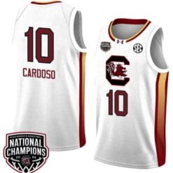 Kamilla Cardoso Jersey #10 South Carolina Gamecocks 2024 NCAA Basketball National Champions White Yellow