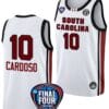 Kamilla Cardoso Jersey #10 South Carolina Gamecocks Basketball 2024 NCAA March Madness Final Four White