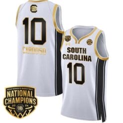Kamilla Cardoso Jersey #10 South Carolina Gamecocks Basketball 2024 National Champions All Stitched White Gold