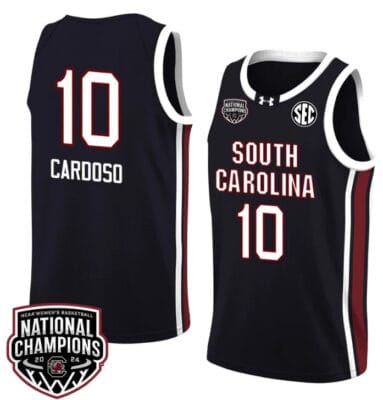 Kamilla Cardoso Jersey #10 South Carolina Gamecocks 2024 NCAA Basketball National Champions Black