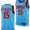 Kawhi Leonard Jersey #15 San Diego State Aztecs College Basketball Blue Alternate