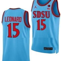 Kawhi Leonard Jersey #15 San Diego State Aztecs College Basketball Blue Alternate