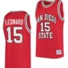 Kawhi Leonard Jersey #15 San Diego State Aztecs College Basketball Red Retro