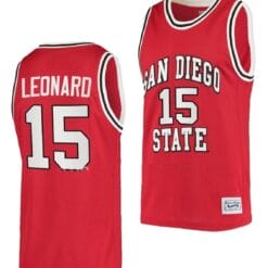 Kawhi Leonard Jersey #15 San Diego State Aztecs College Basketball Red Retro