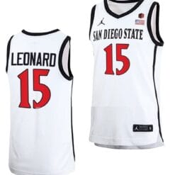 Kawhi Leonard Jersey #15 San Diego State Aztecs College Basketball Home White