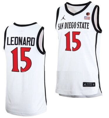 Kawhi Leonard Jersey #15 San Diego State Aztecs College Basketball Home White