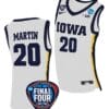 Kate Martin Jersey #20 Iowa Hawkeyes Basketball 2024 NCAA March Madness Final Four White