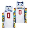 Kansas Jayhawks #0 Bobby Pettiford Jersey 2022 Sunflower Showdown White Basketball Jerseys