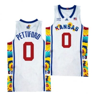 Kansas Jayhawks #0 Bobby Pettiford Jersey 2022 Sunflower Showdown White Basketball Jerseys