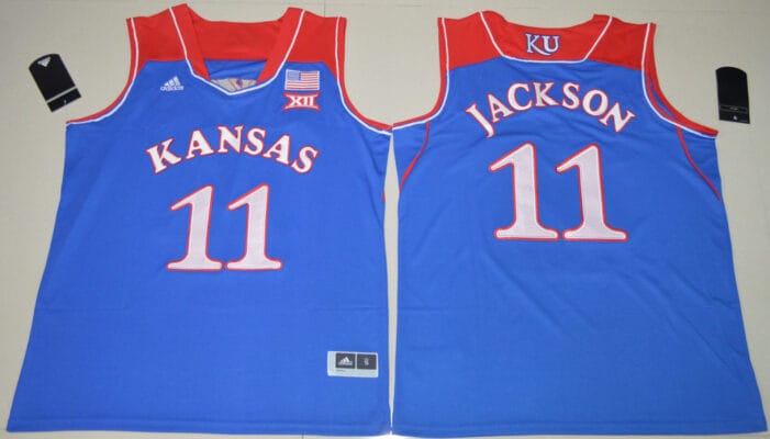 Josh Jackson Jersey #11 Kansas Jayhawks NCAA Basketball Blue