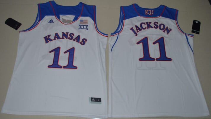 Josh Jackson Jersey #11 Kansas Jayhawks NCAA Basketball Blue White