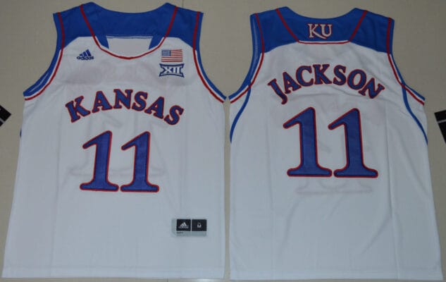 Josh Jackson Jersey #11 Kansas Jayhawks NCAA Basketball White