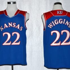 Andrew Wiggins Jersey #22 Kansas Jayhawks NCAA Basketball Royal Blue