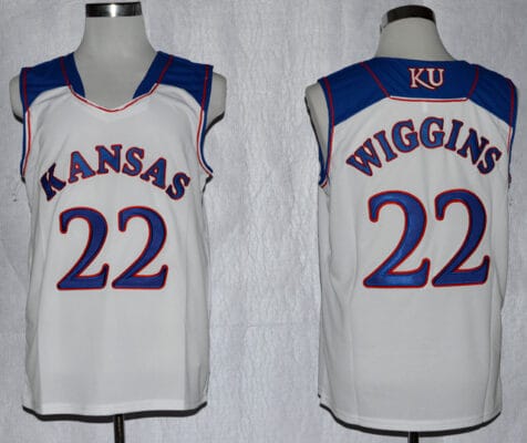 Andrew Wiggins Jersey #22 Kansas Jayhawks NCAA Basketball White