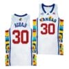 Kansas Jayhawks #30 Ochai Agbaji Jersey 2022 Sunflower Showdown White Basketball Jerseys