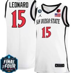 Kawhi Leonard Jersey San Diego State Aztecs College Basketball 2023 NCAA Final Four White #15