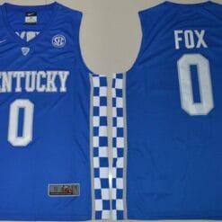 DeAaron Fox Jersey #0 Kentucky Wildcats NCAA Basketball Blue