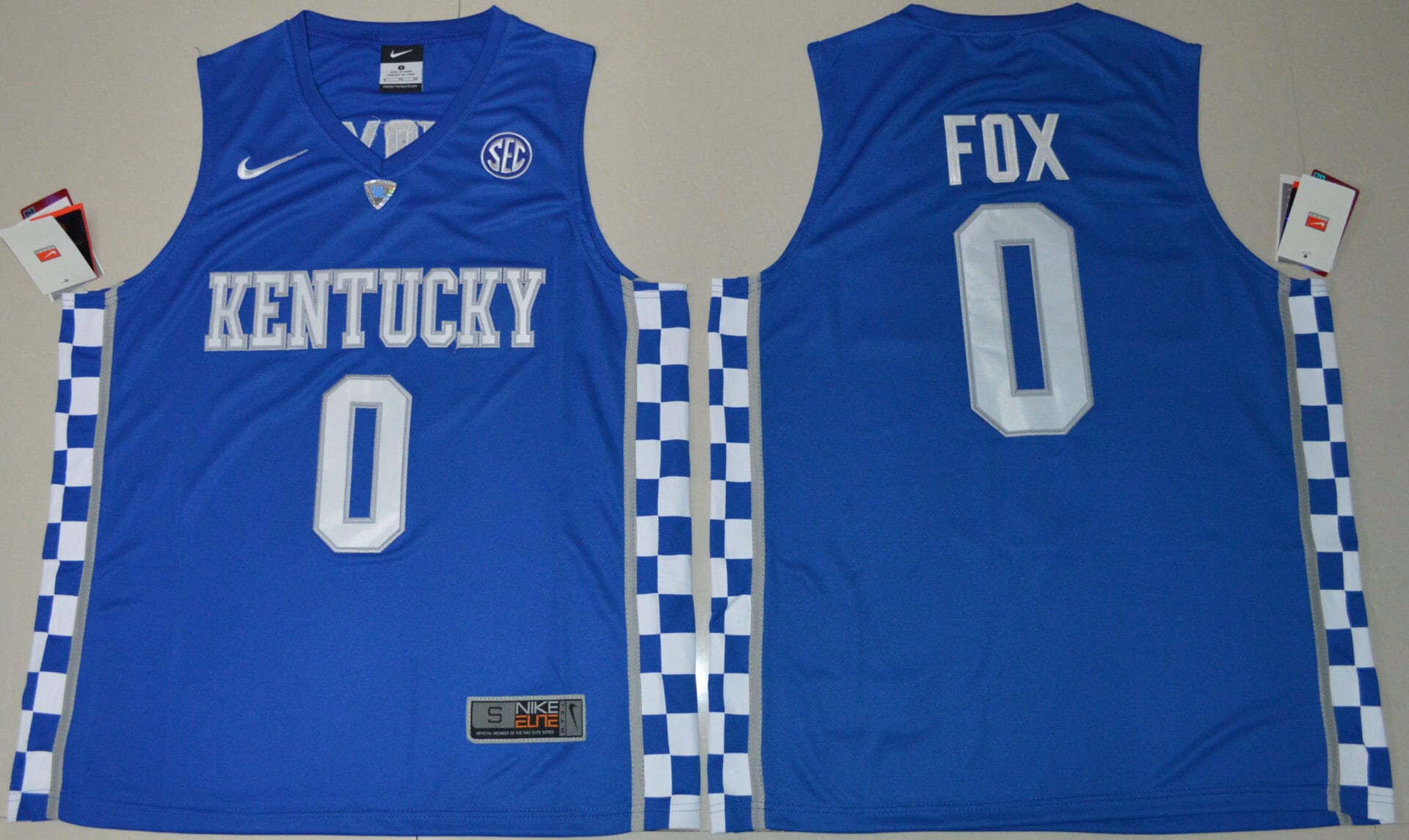 DeAaron Fox Jersey #0 Kentucky Wildcats NCAA Basketball Blue