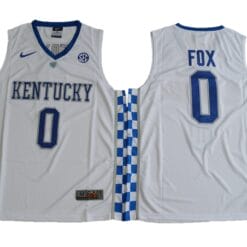 DeAaron Fox Jersey #0 Kentucky Wildcats NCAA Basketball White